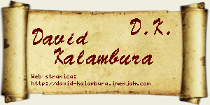 David Kalambura vizit kartica
